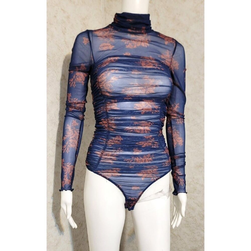 NWT - Free People Intimately Sheer Navy Body Suit - Size XS